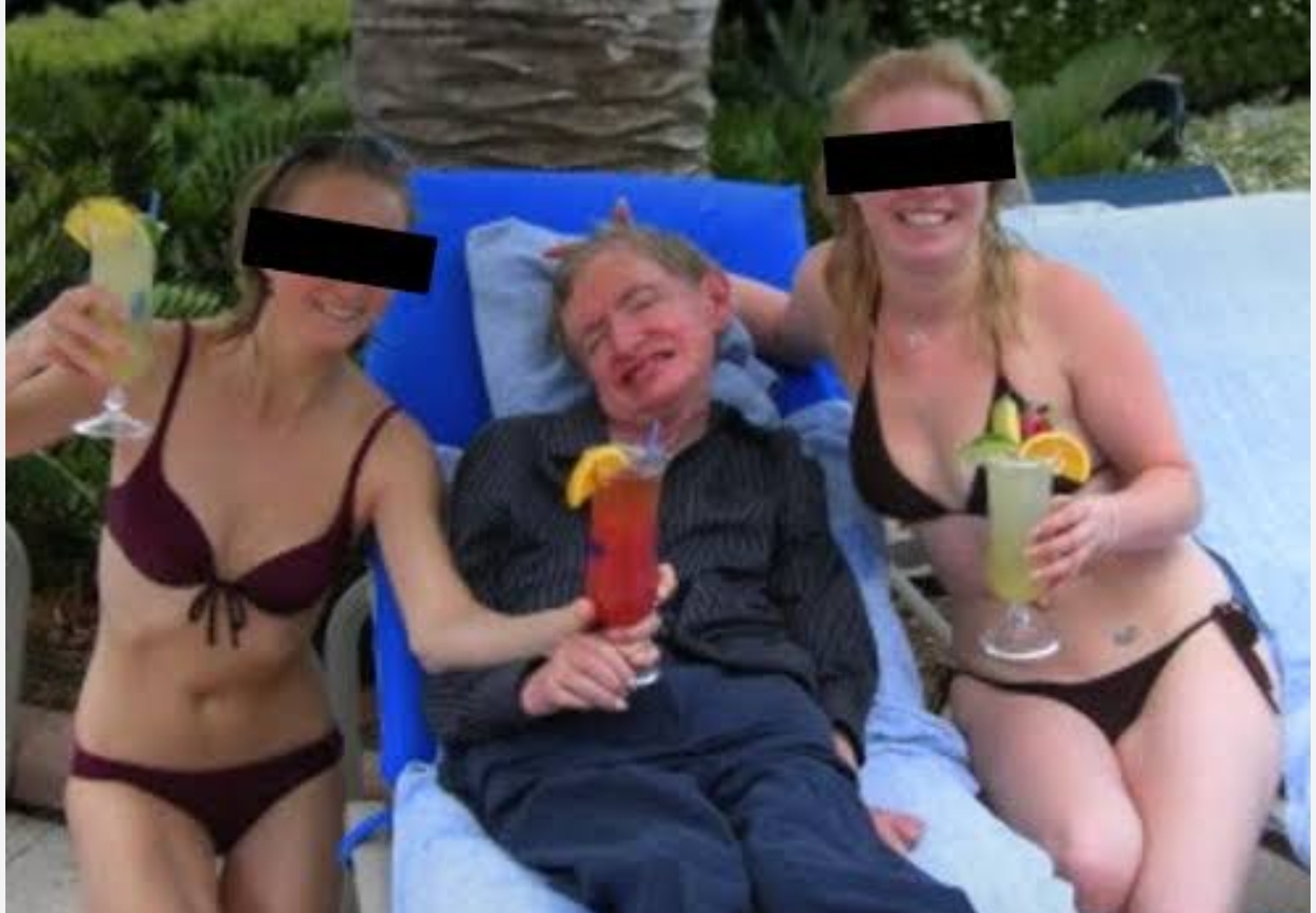 What exactly did Stephen Hawking managed to get up to on Epstein Island?
