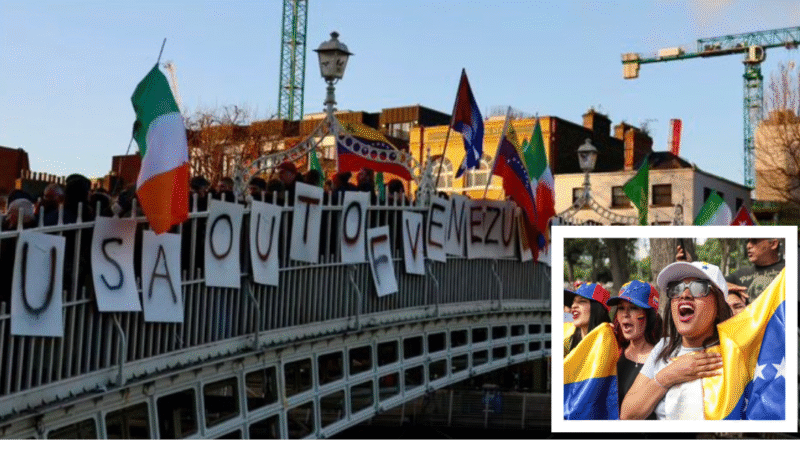 Protest in Dublin against capture of Venezuelan President as Venezuelans in Dublin celebrate capture of President