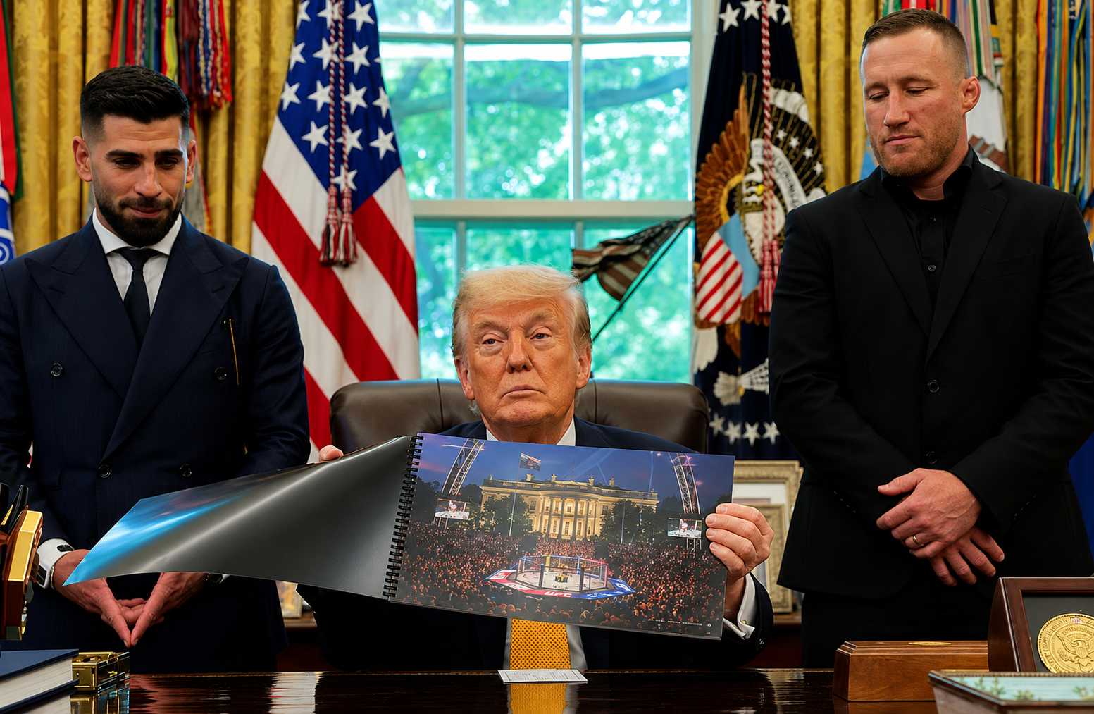 Trump says UFC opponents will “fight to the death” on White House lawn at huge cage fight event for his 80th birthday