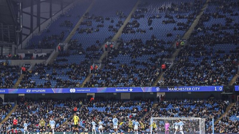 Manchester City announce record attendance of 162,000 for last night’s Champions League game at the Etihad Stadium